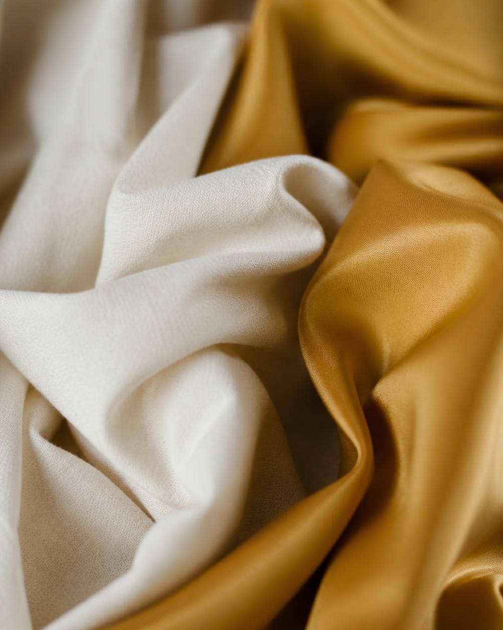 Satin and cotton fabrics used by Pearl Schneider