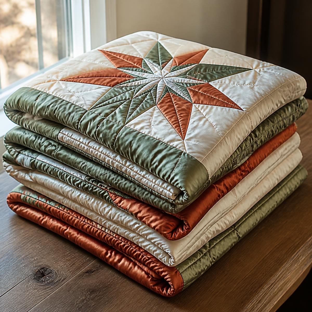 Sage Hearth Star handmade star quilt