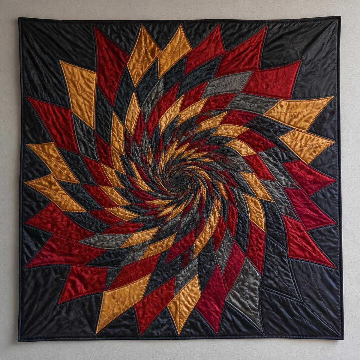 Spiral Fire Star handmade star quilt